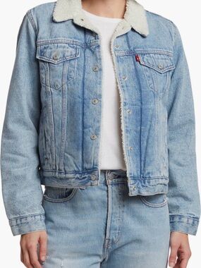 Levi's Light Blue Sherpa Collar Denim Jacket